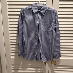Cherokee Blue Blouse Classic Button Down -Large 12/14